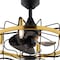 Vaxcel Kenton Black and Gold Brass Contemporary 21-in. Fandelier Ceiling Fan with Cage Light Kit & Remote F0127 - alternate 7